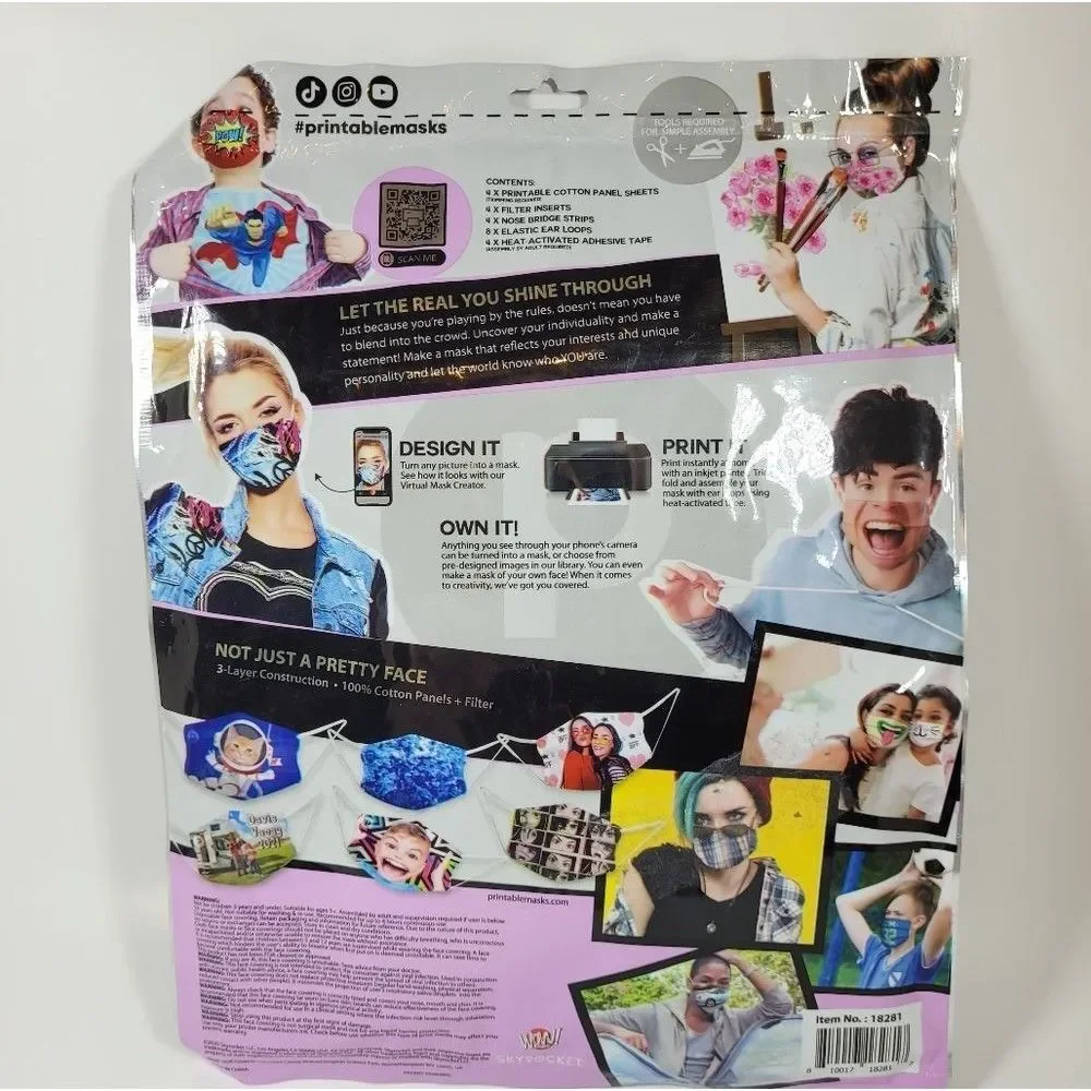 SNAPSTYLE The Printable‎ Mask 4 Pack Face Masks
